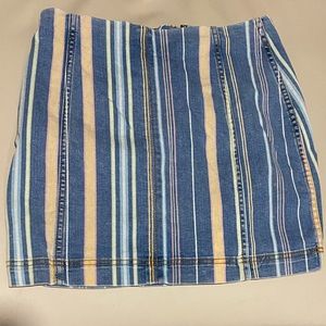Striped Wild Fable Denim Zip Up Skirt